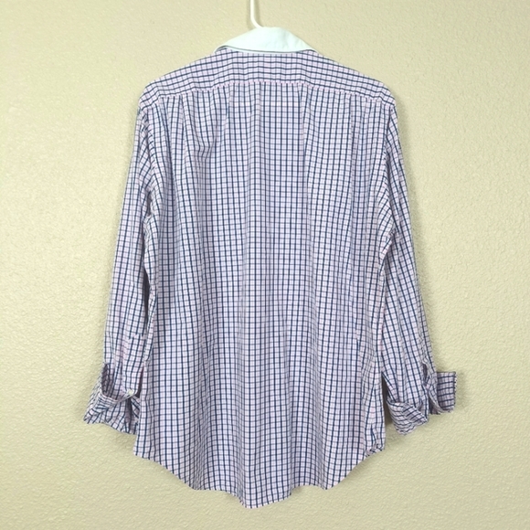 POLO RALPH LAUREN Men's Dress Shirt Long Sleeve 15 1/2-34 Pink/Blue Plaid Button - Picture 2 of 9